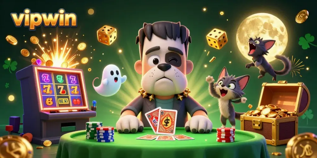 Experience thrill and winnings with vipwin's exciting casino games featuring fun characters and jackpots.